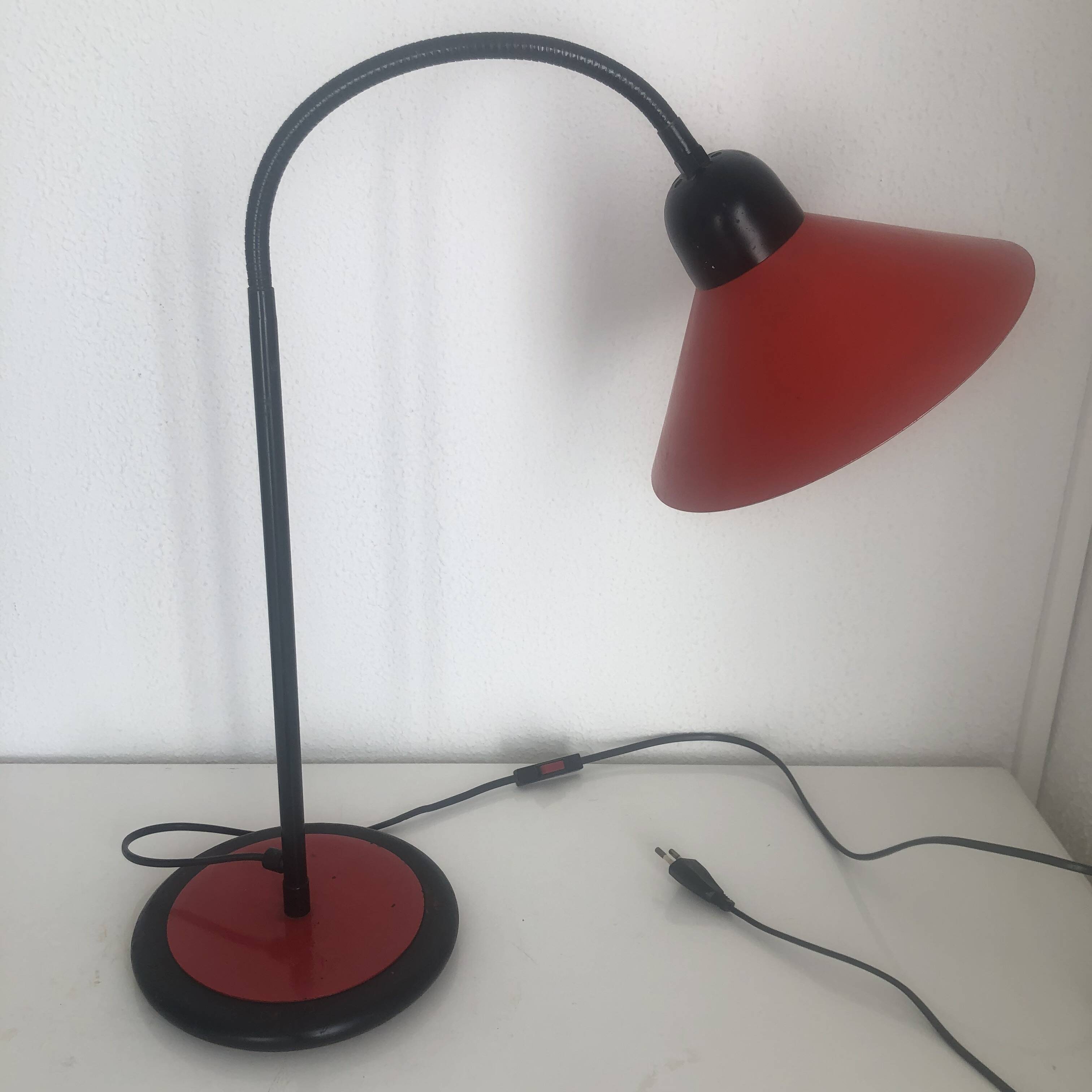 Vintage 1970s large Aluminor tomato desk lamp - 55 cm