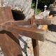 Solid oak farmhouse bench 140cm for rustic farmhouse table 1950
