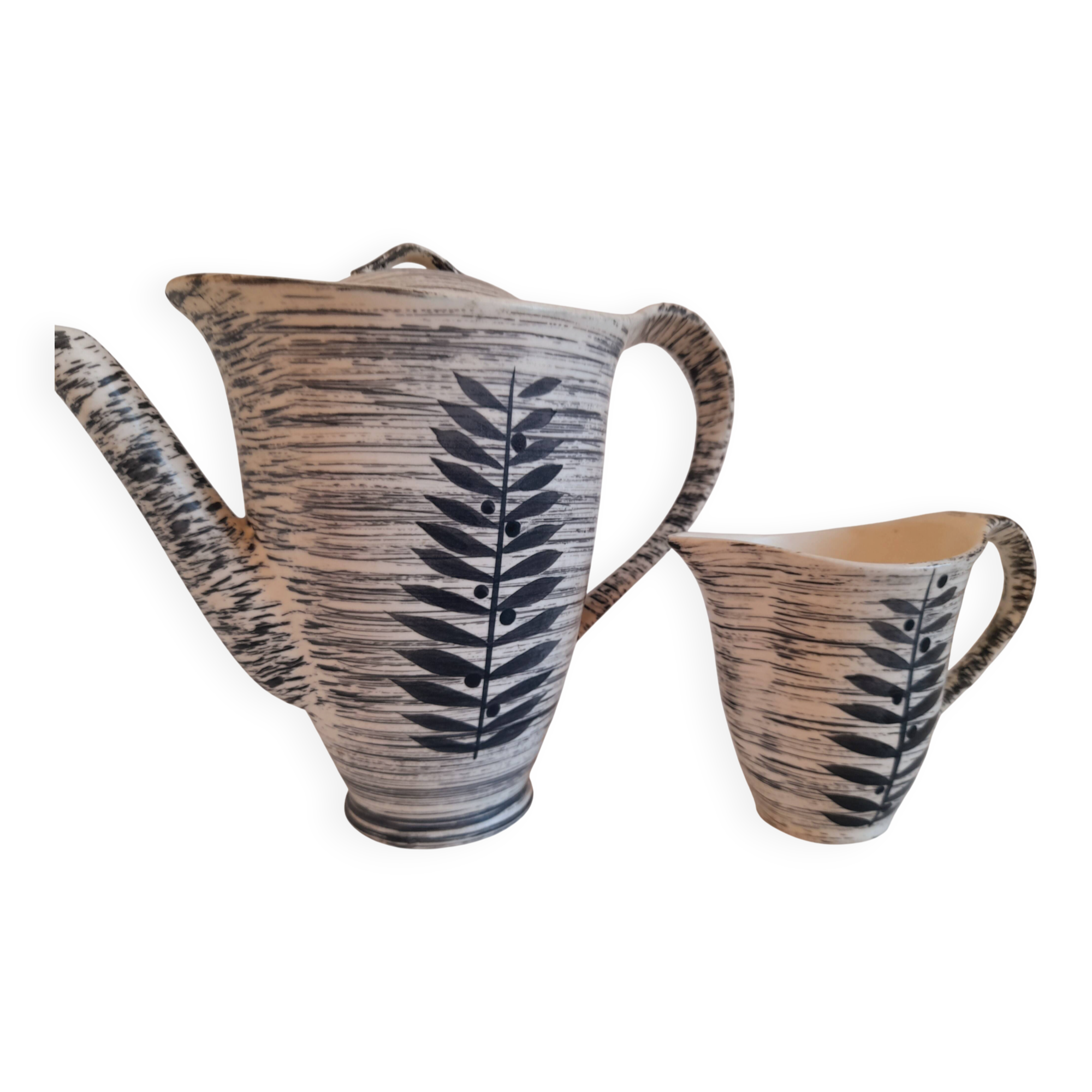 Ensemble verseuse à café et pot à lait Salins collection Tolède