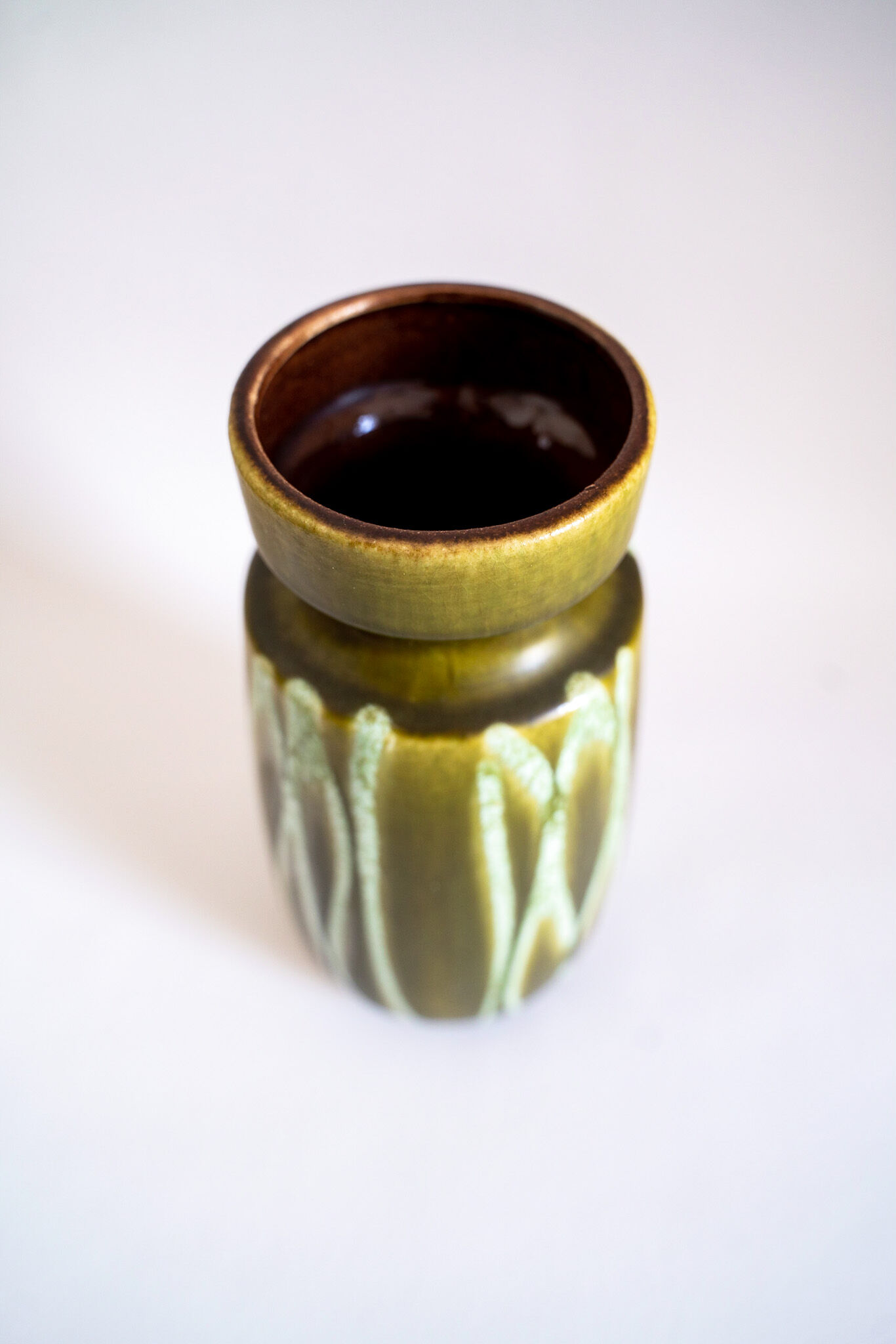 West Germany vintage green ceramic vase from West Germany, 50s