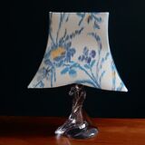 Table lamp Lampshade fabric Ikat and its crystal foot