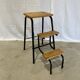 Tabouret escabeau 3 marches relooké