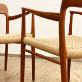 Mid century teak dining chairs by Niels O. Møller for J.L. Moller, Model 56, Set of 4,Denmark, 1950s