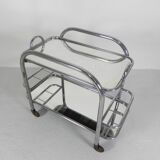 Art Deco serving trolley, chrome-plated, 1920s