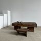 Asian solid wood quadripod brutalist coffee table H30 L81 l42