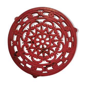 Burgundy cast iron trivet