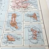 Old map of Madagascar island in 1950 43x43cm