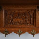 20th century Belgian Oak Coatrack in Baroque Bruegel Style