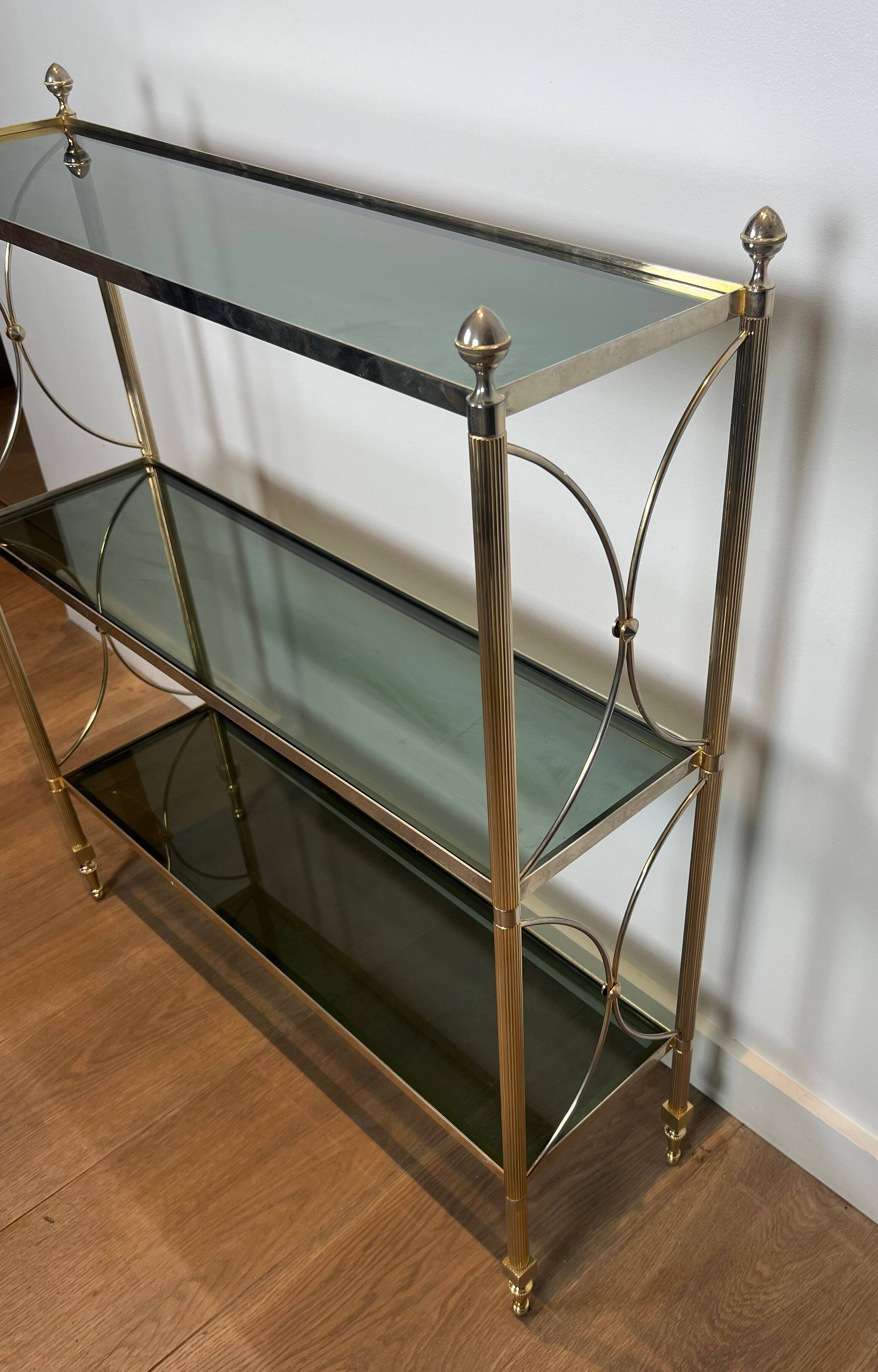 Neoclassical style silver-plated metal shelf attributed to the Jansen company
