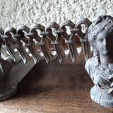 Pair of andirons and its log holder