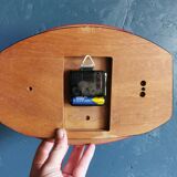 Vintage formica clock silent wall clock "Rouge Gris"