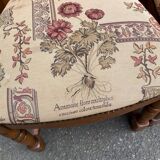 6 Louis XIII chairs in solid wood with floral fabric from the 20th century.