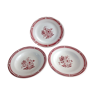 3 assiettes Digoin Sarreguemines