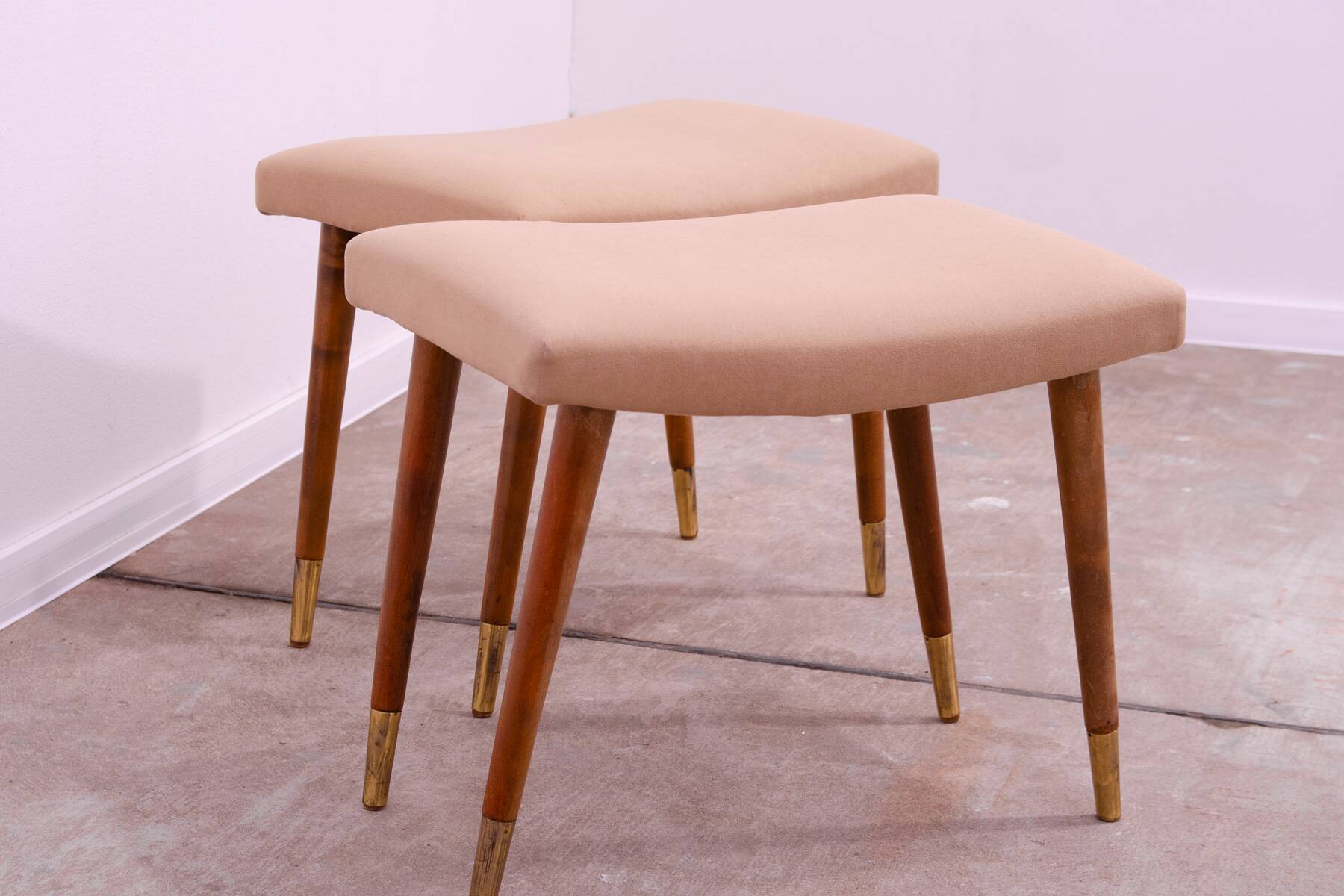 Paire de tabourets de style scandinave par Vyčítal et Sedláček, Tchécoslovaquie, années 1960
