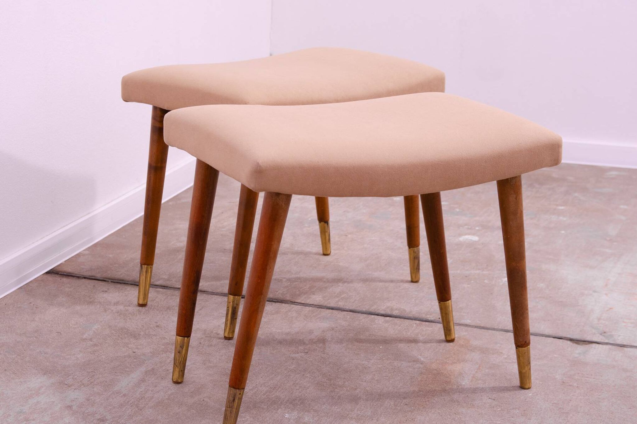Pair of Scandinavian style stools by Vyčítal and Sedláček, Czechoslovakia, 1960s