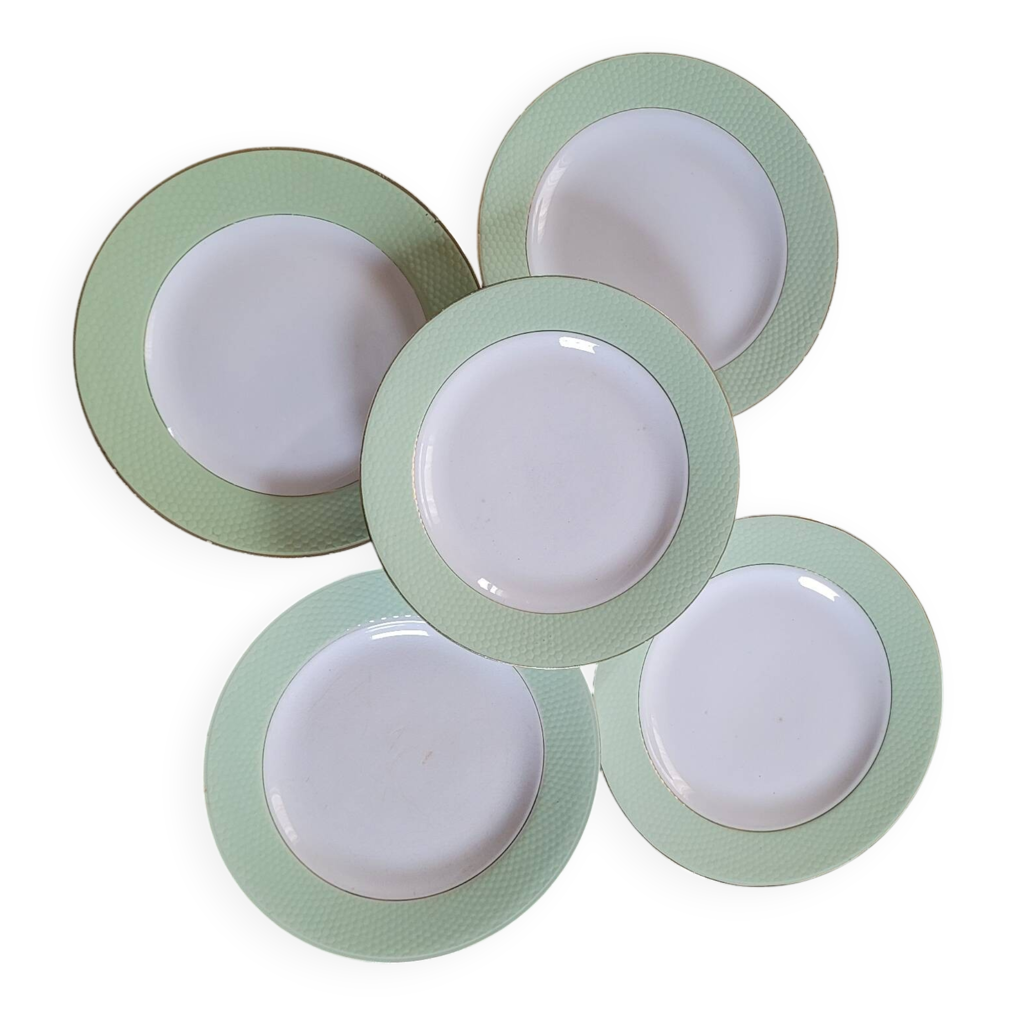 50s celadon green dinner plates