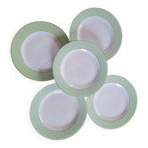 Assiettes plates vert céladon 50's