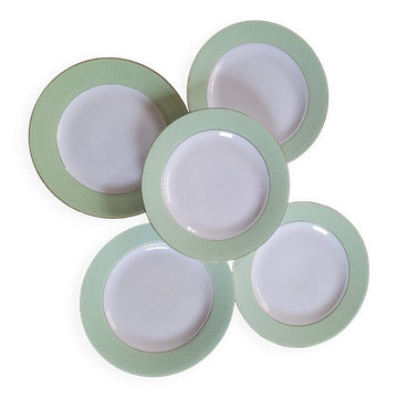 Assiettes plates vert céladon 50's