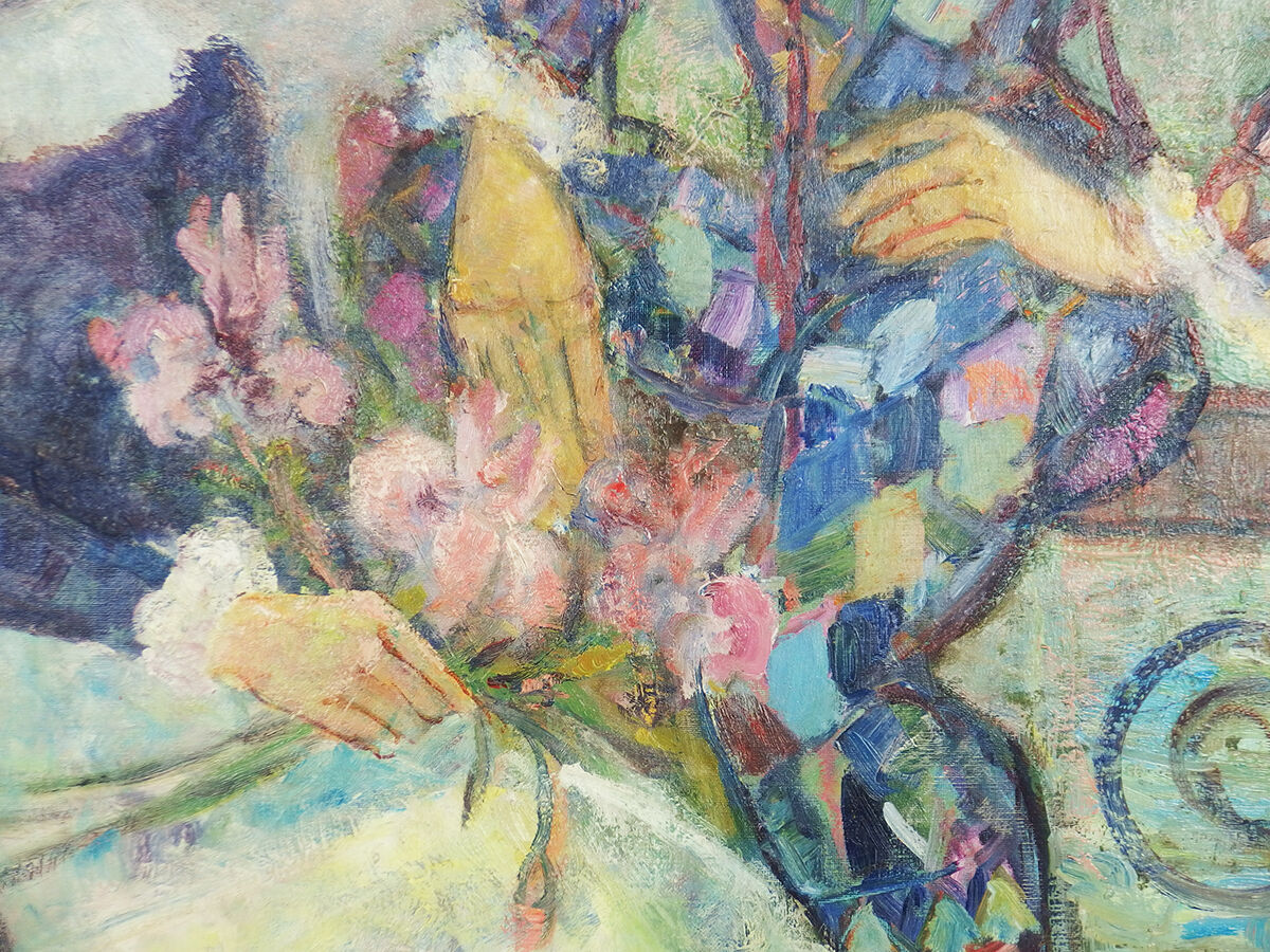 Painting “Woman and Harlequin” by Marie-Françoise de l’Espinay