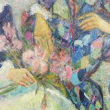 Painting “Woman and Harlequin” by Marie-Françoise de l’Espinay