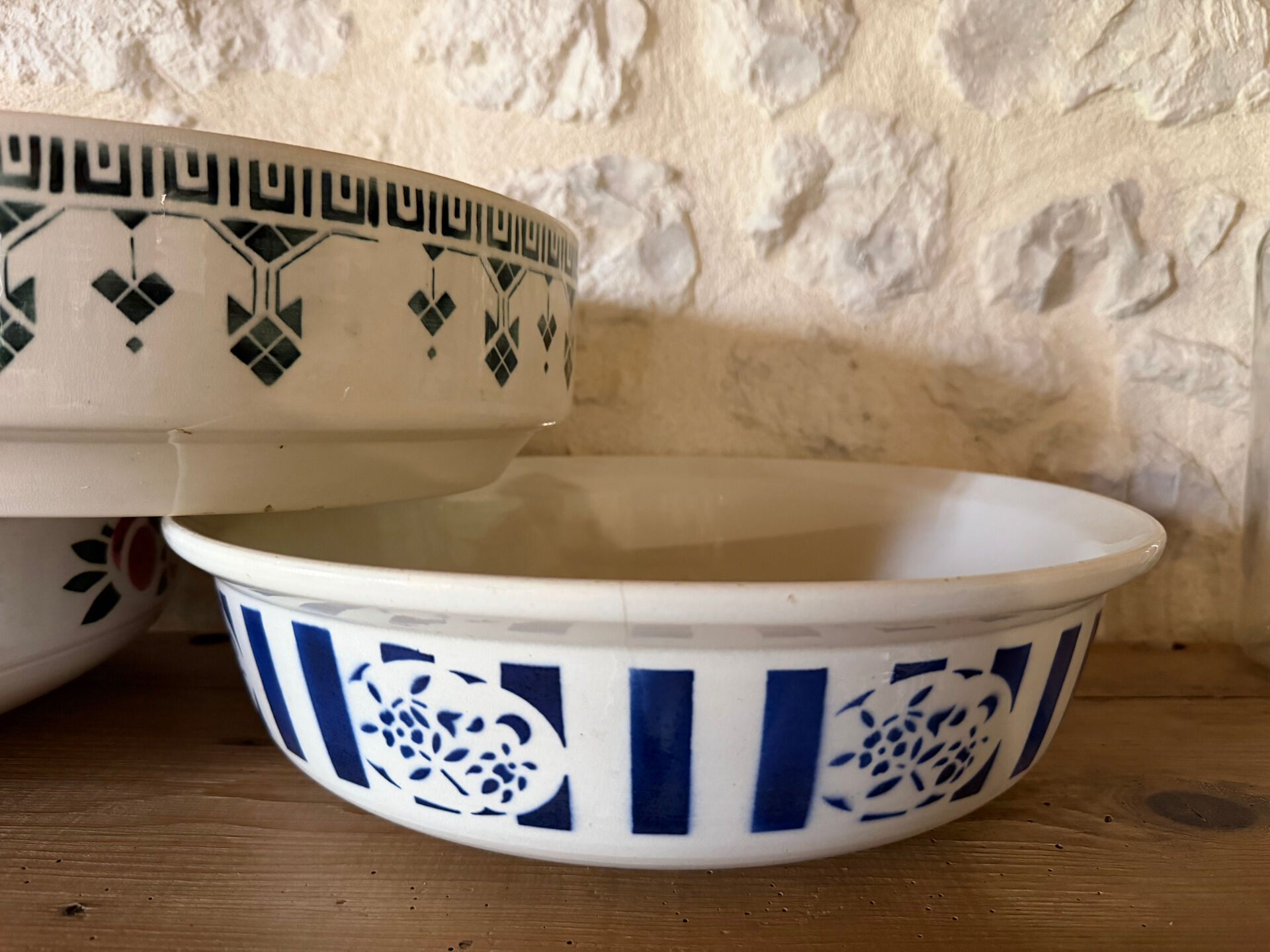 Large earthenware salad bowl