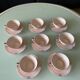 Set de tasses en porcelaine art déco rose et argent 1940