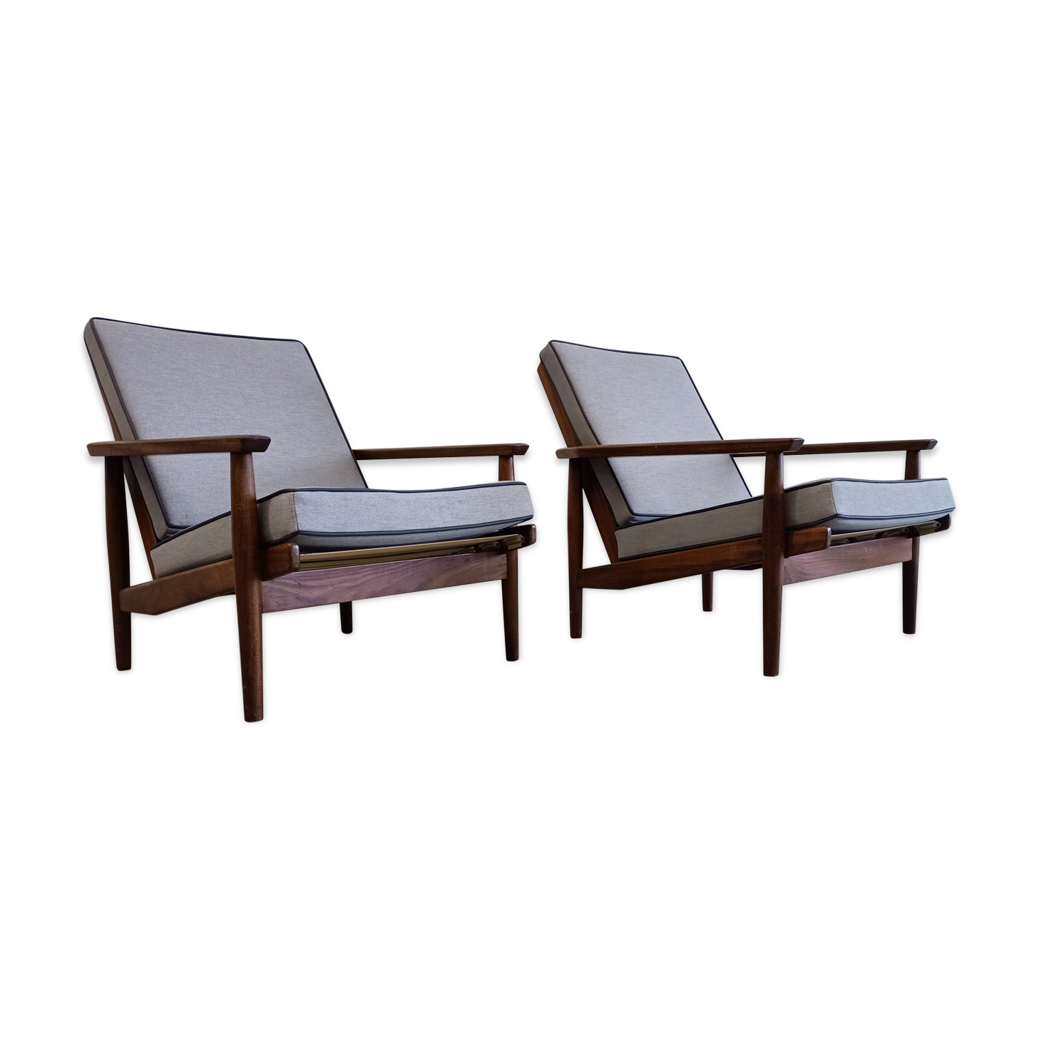 Paire de fauteuils en teck des années 1960, design hollandais