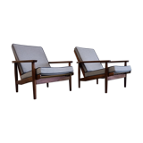 Paire de fauteuils en teck des années 1960, design hollandais