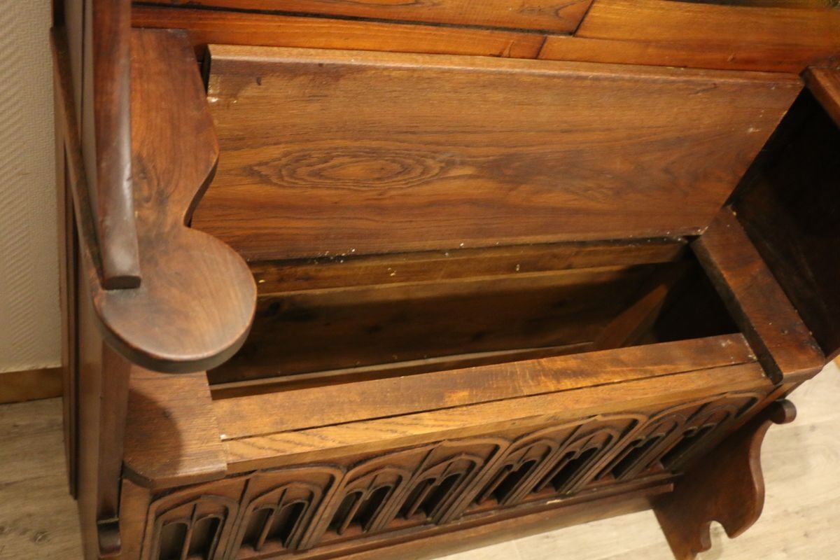 Antique wooden bank safe
