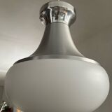 Stilux Milano opaline pendant light from the 70s