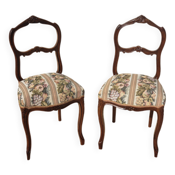 2 antique Louis XV style walnut chairs
