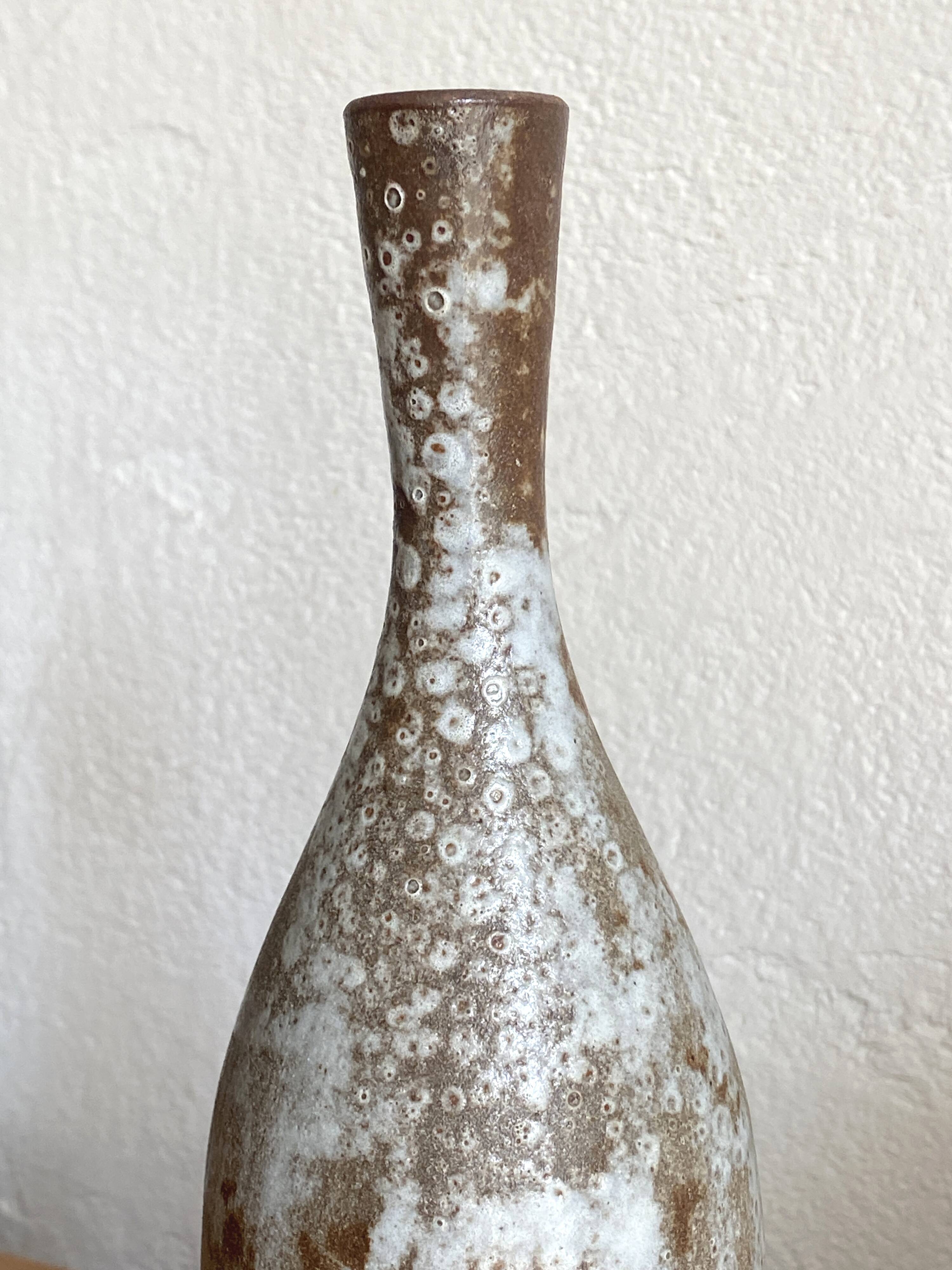 1950 enamelled ceramic vase signed A. Kostanda in Vallauris - H 30 cm perfect condition