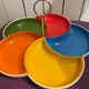 Multicoloured vintage plastic aperitif platter