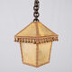 Suspension lanterne en parchemin et passementeries, France, 1960s