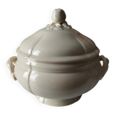 Ancienne soupière en faïence terre de fer Sarreguemines Digoin service « Ivoire ».