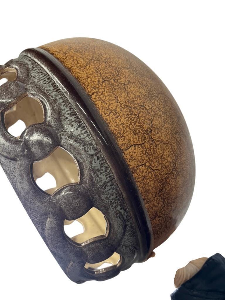 Vintage brown ceramic fat lava suspension