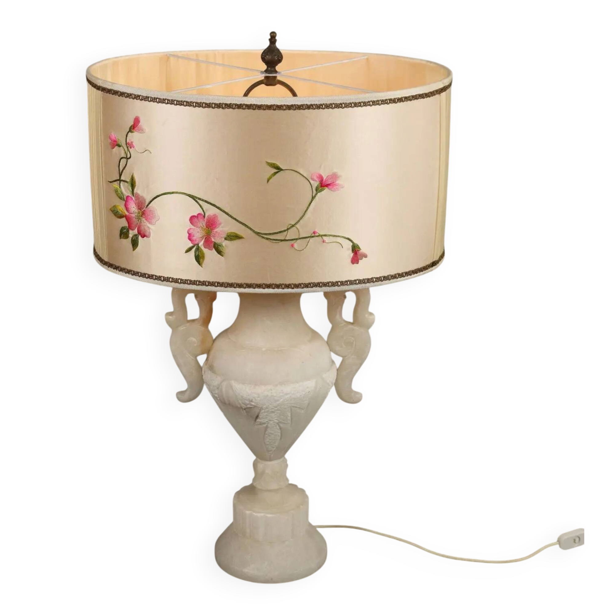 Antique table lamp in alabaster, Italy, 20th century.