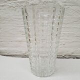 Chiseled glass vase 1960s