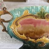 Art Nouveau planter barbotine Majolica 19th