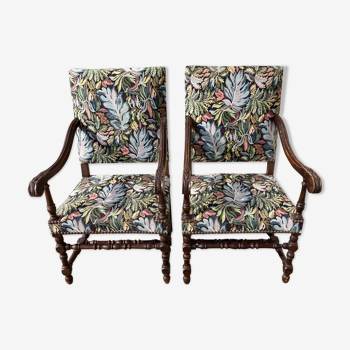 Paire de fauteuils Louis XIII