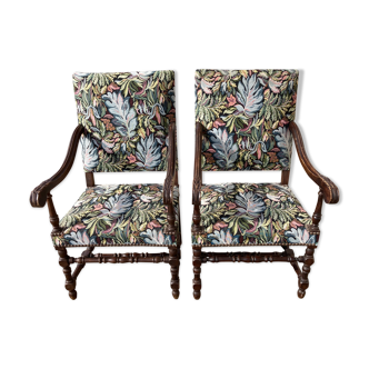 Paire de fauteuils Louis XIII