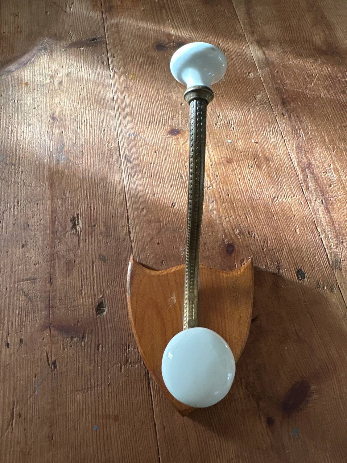 Wooden and ceramic coat rack