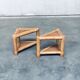Handcrafted Bamboo Corner Table Set, 1970s, Set of 2