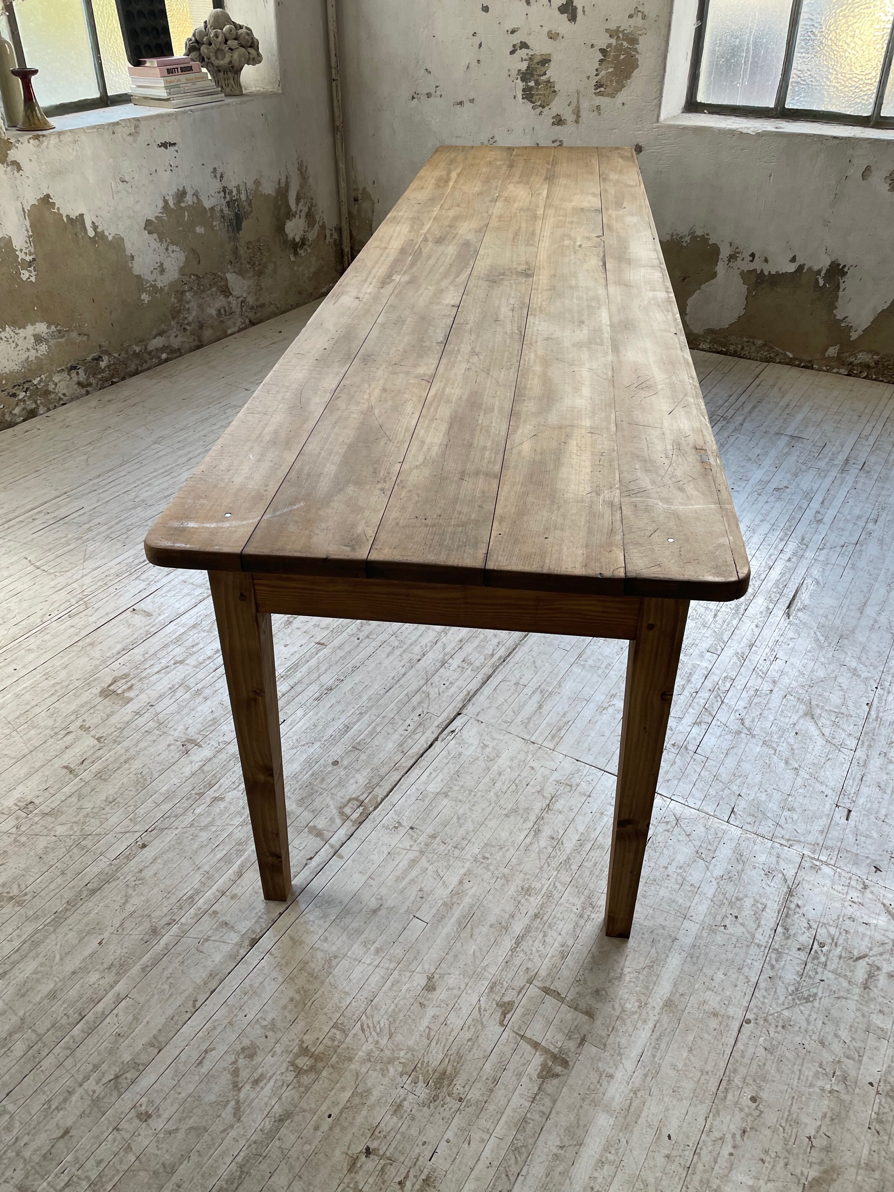 XL farmhouse table in beech and pine 3m