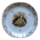 Set of 8 flat plates Limoges porcelain model duck pheasant partridge antique earthenware