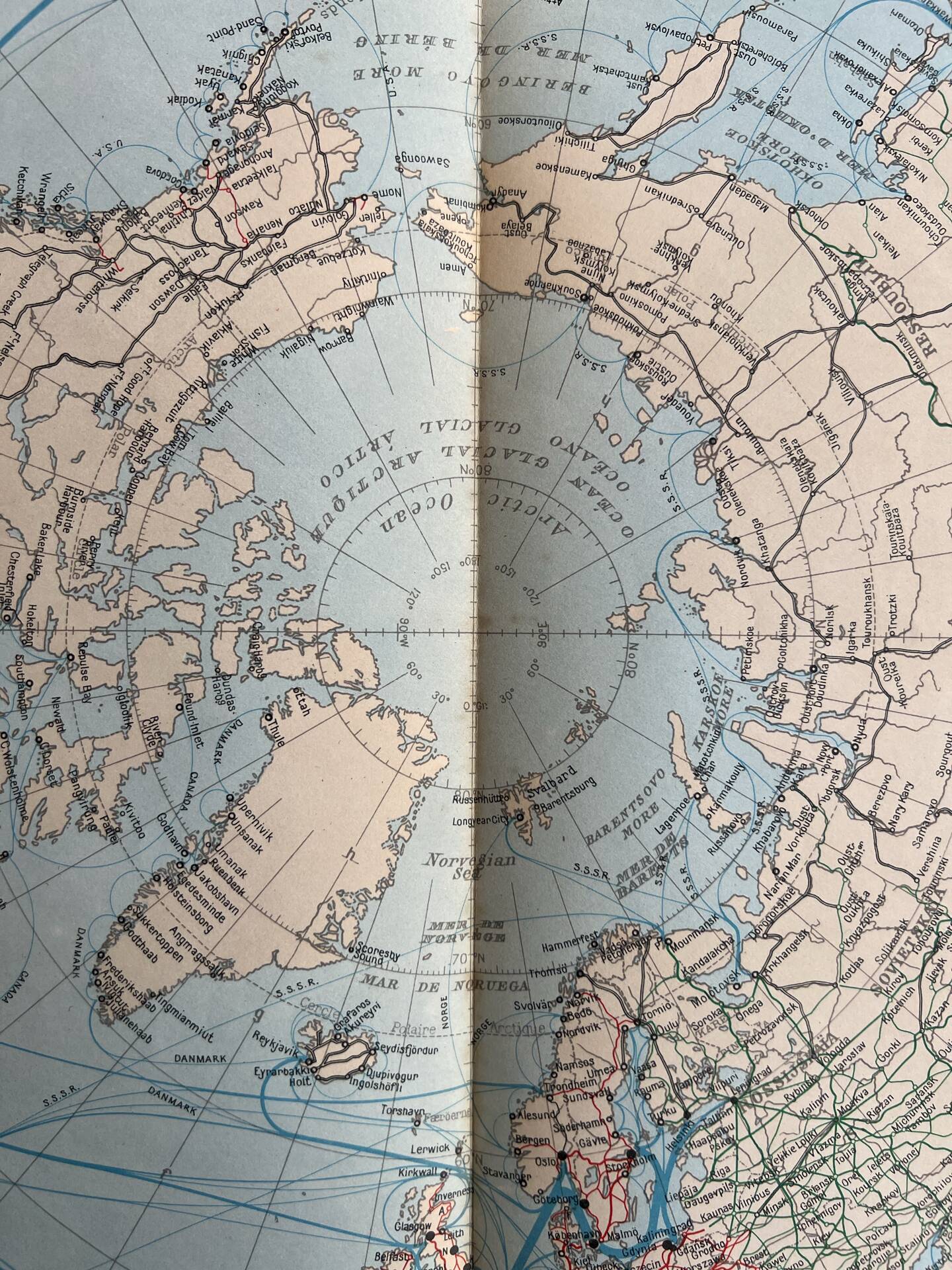 Old map Communications — Northern Hemisphere | Maritime routes & p