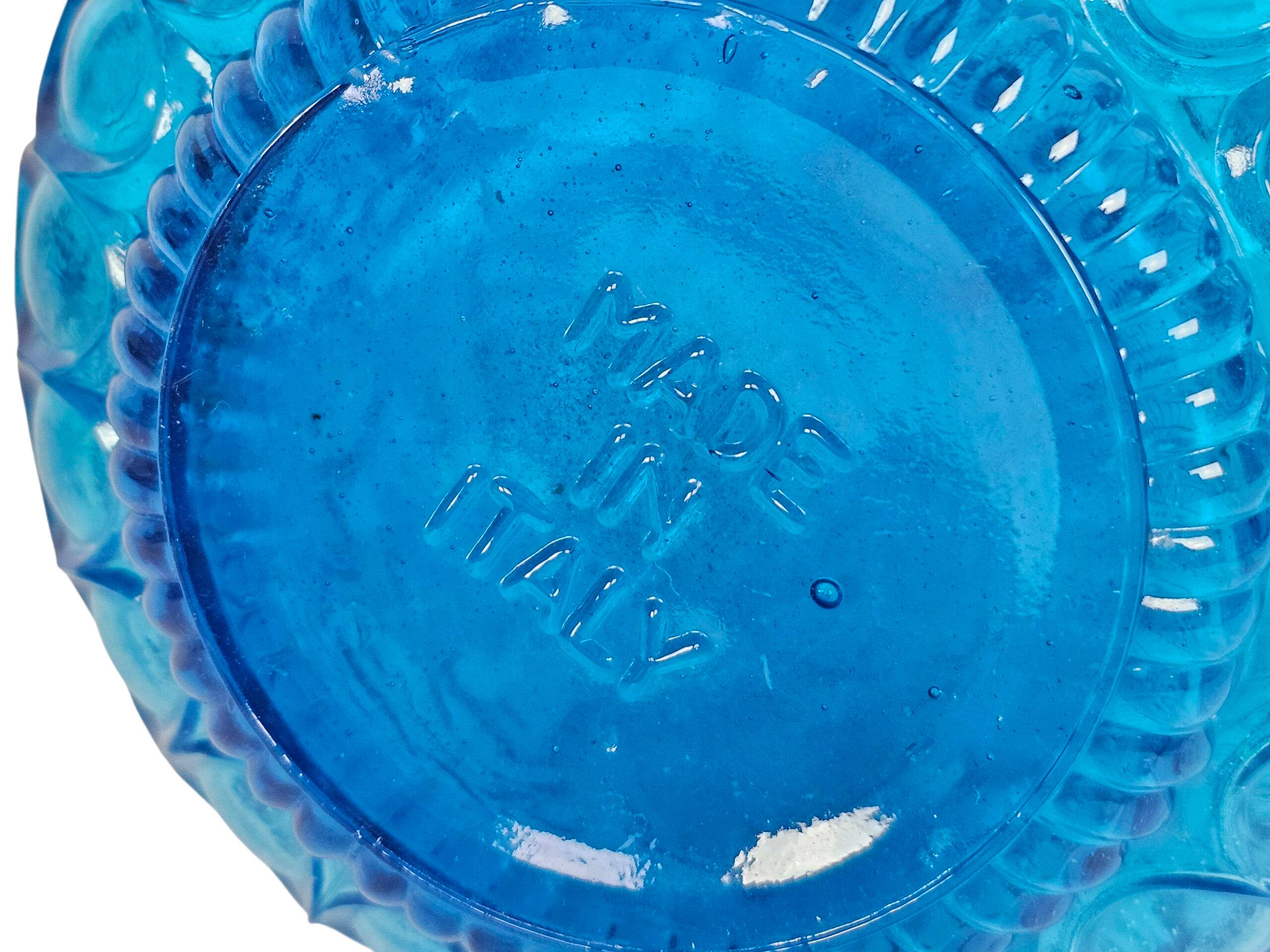 Empoli glass - Vintage vase - Zodiac - clear blue - Italy - 1960s