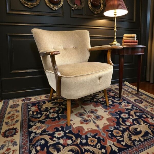 Fauteuil cocktail vintage beige / fauteuil / fauteuil une place avec accoudoir