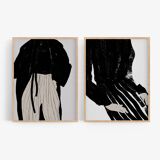 Pair of prints, female drawing set of two, 50x70cm