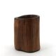 Small brutalist monoxyle vase in wood, 1970s.